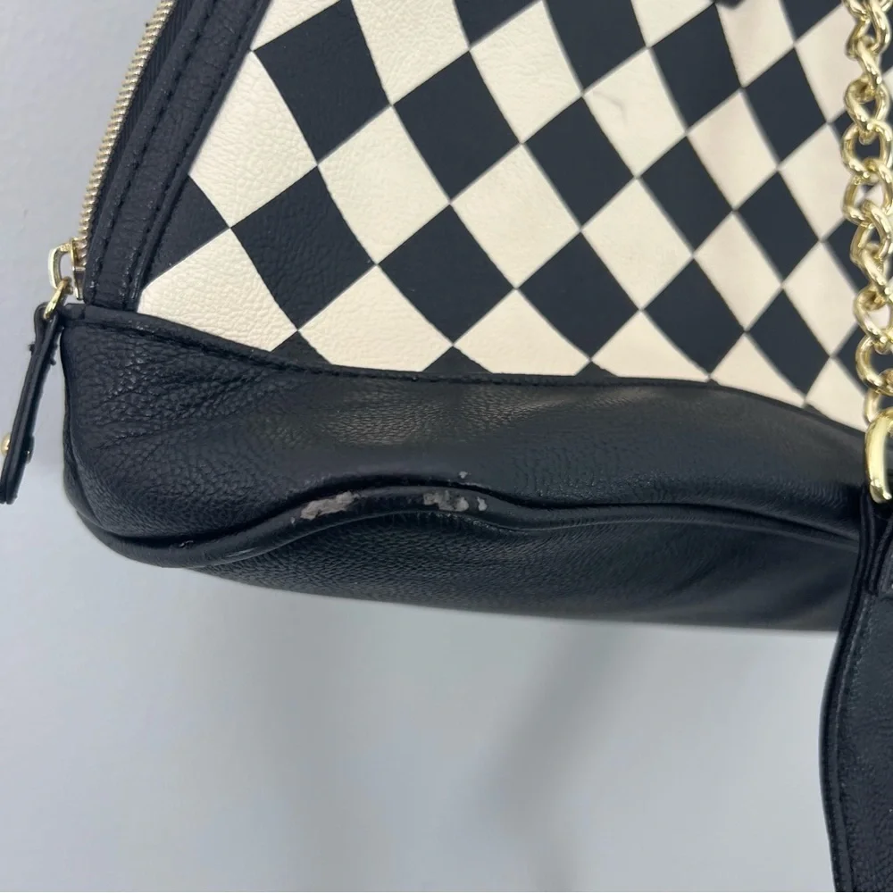 Betsey Johnson Checkered Black and White Handbag - Picture 7 of 13